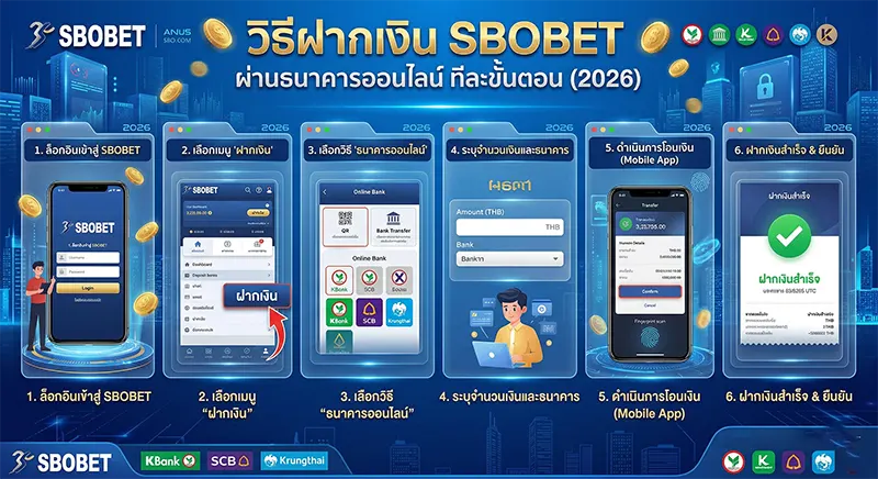 วิธีฝากเงิน SBOBET ผ่านธนาคารออนไลน์ ทีละขั้นตอน 2026